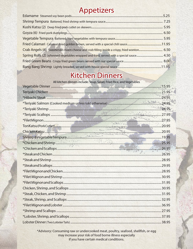Konomi Kitchen Dinners Menu pg 3